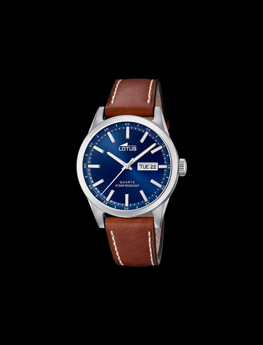 MONTRE HOMME LOTUS CLASSIC EN ACIER AVEC CADRAN BLEU