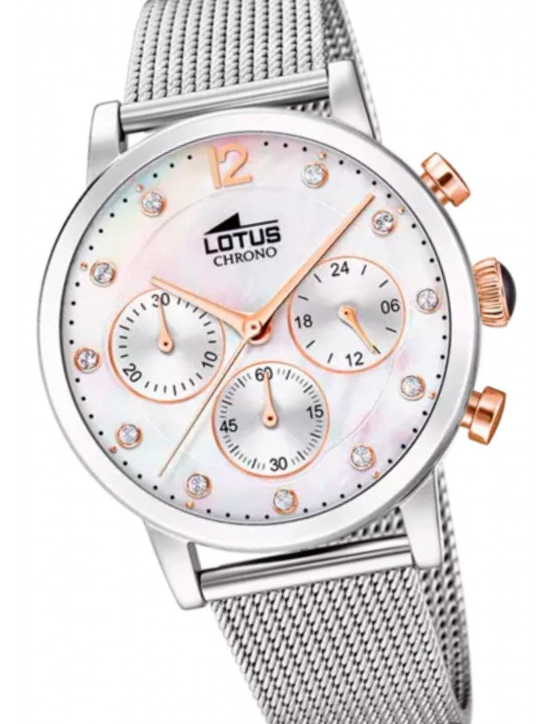 MONTRE FEMME TENDANCE LOTUS AVEC CADRAN BLANC