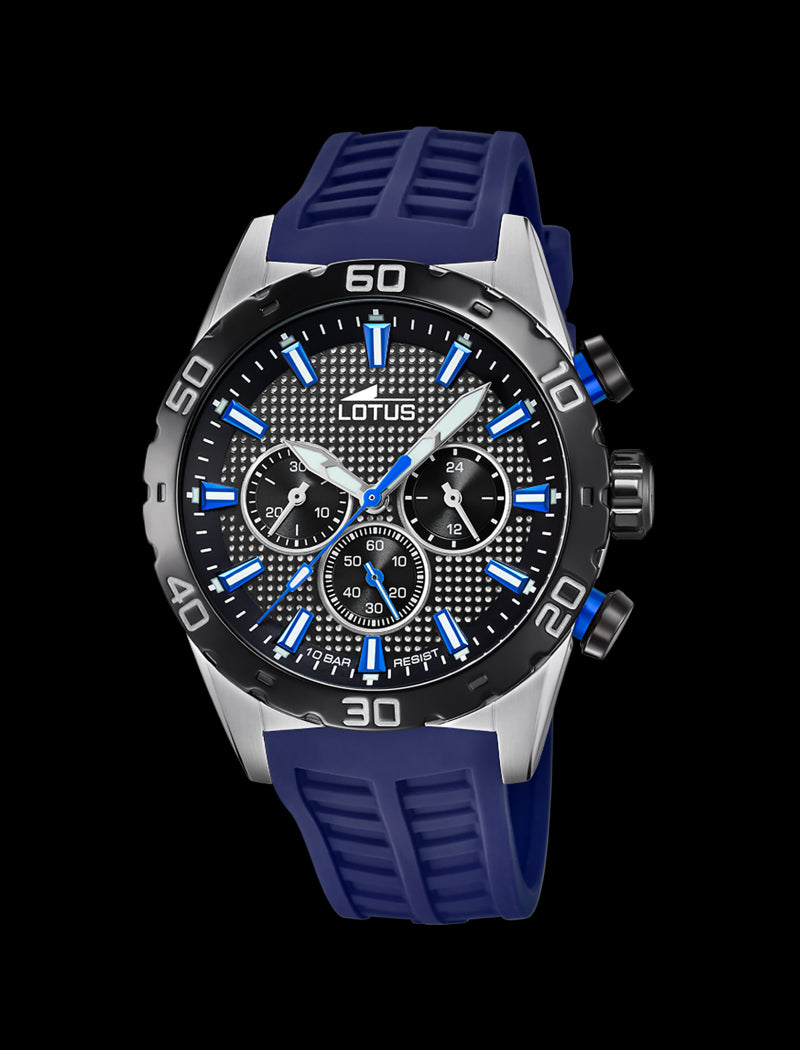 MONTRE COLOR NOIR, BRACELET EN CAOUTCHOUC, HOMME