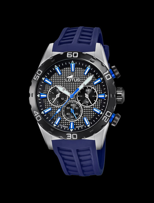 MONTRE COLOR NOIR, BRACELET EN CAOUTCHOUC, HOMME