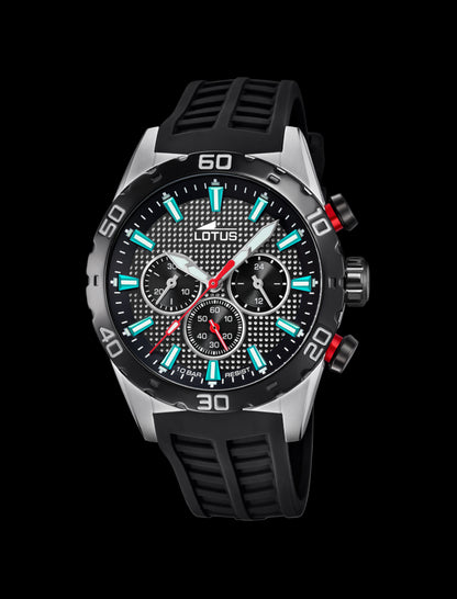 MONTRE COLOR NOIR, BRACELET EN CAOUTCHOUC, HOMME