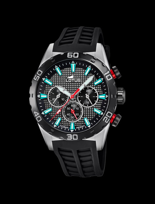 MONTRE COLOR NOIR, BRACELET EN CAOUTCHOUC, HOMME