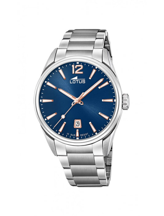 MONTRE LOTUS MINIMALISTE POUR HOMMES AVEC CADRAN BLEU