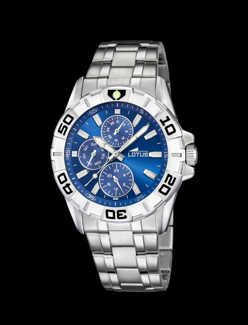 MONTRE BLEU BRACELET EN ACIER INOXYDABLE HOMME