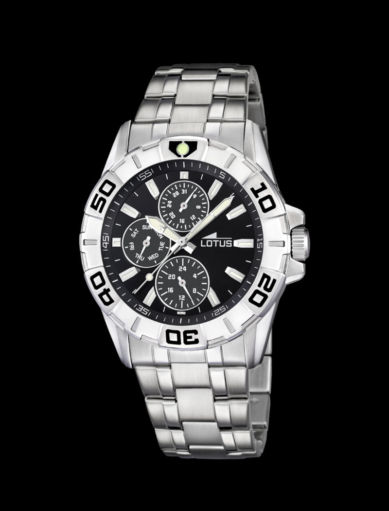 MONTRE NOIR BRACELET EN ACIER INOXYDABLE HOMME