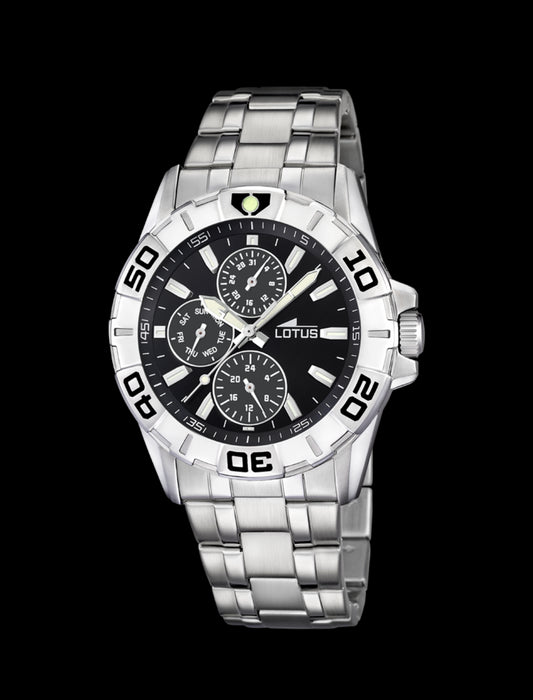 MONTRE NOIR BRACELET EN ACIER INOXYDABLE HOMME