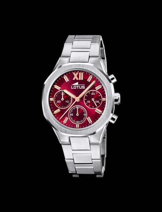 MONTRE BORDEAUX, BRACELET EN ACIER INOXYDABLE 316L, FEMME