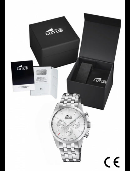 MONTRE CHRONO BLANC BRACELET EN ACIER INOXYDABLE HOMME