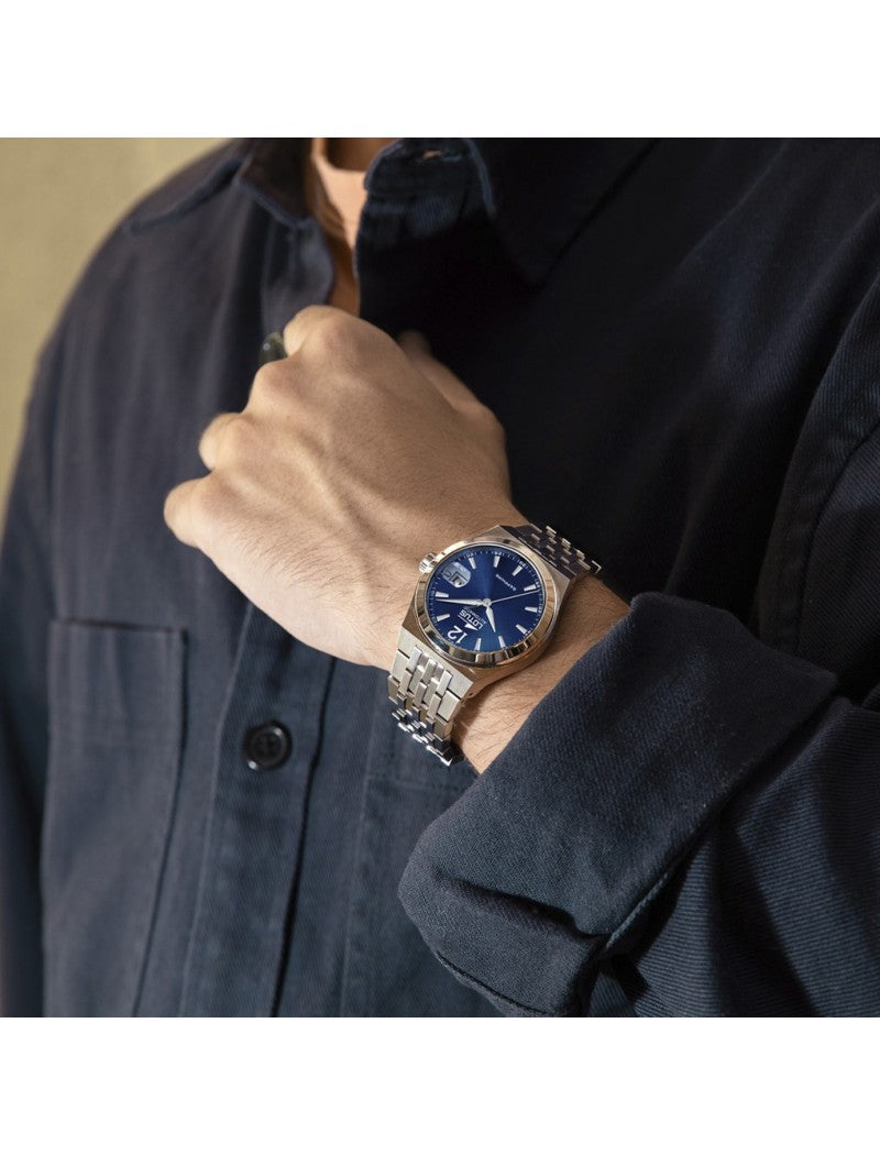 MONTRE AUTOMATIC BLEU BRACELET EN ACIER INOXYDABLE HOMME