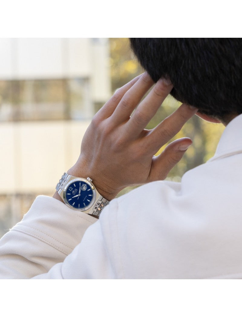 MONTRE AUTOMATIC BLEU BRACELET EN ACIER INOXYDABLE HOMME