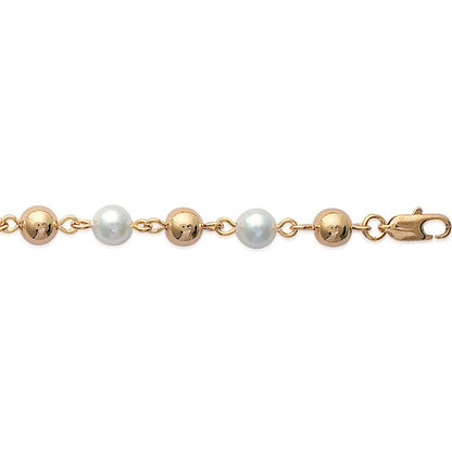 BRACELET Plaqué or - 18 - PERLE BLANCHE