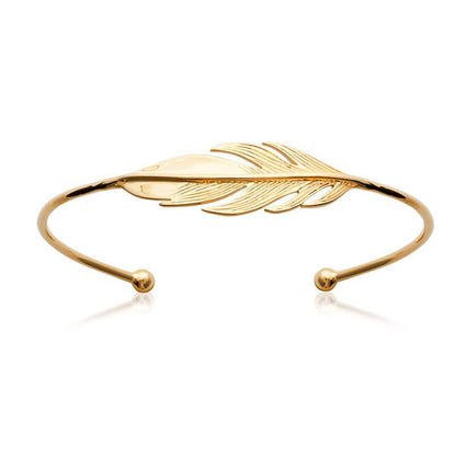 BRACELET  Plaqué or  - JONC - 56 MM -  PLUME