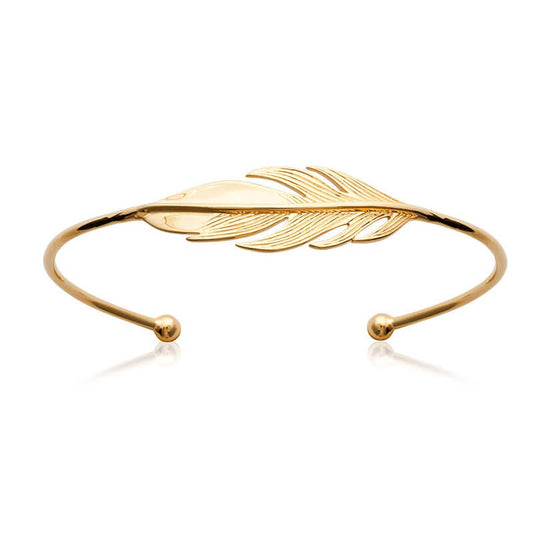 BRACELET  Plaqué or  - JONC - 56 MM -  PLUME