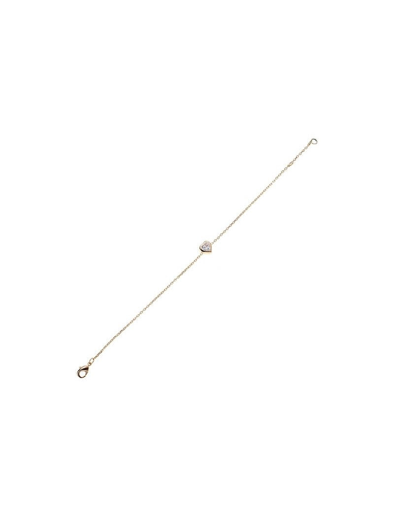 BRACELET Plaqué or - 16+2 - ZIRCONIA - COEUR