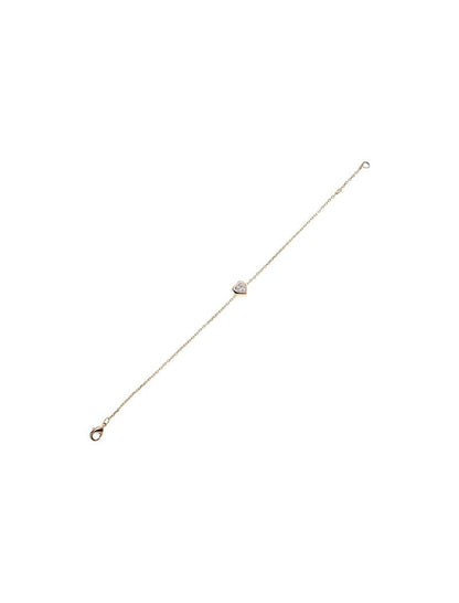 BRACELET Plaqué or - 16+2 - ZIRCONIA - COEUR