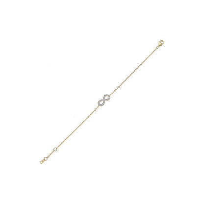 BRACELET Plaqué or - 16+1 - BICOLor - ZIRCONIA - INFINI