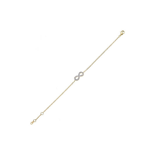 BRACELET Plaqué or - 16+1 - BICOLor - ZIRCONIA - INFINI