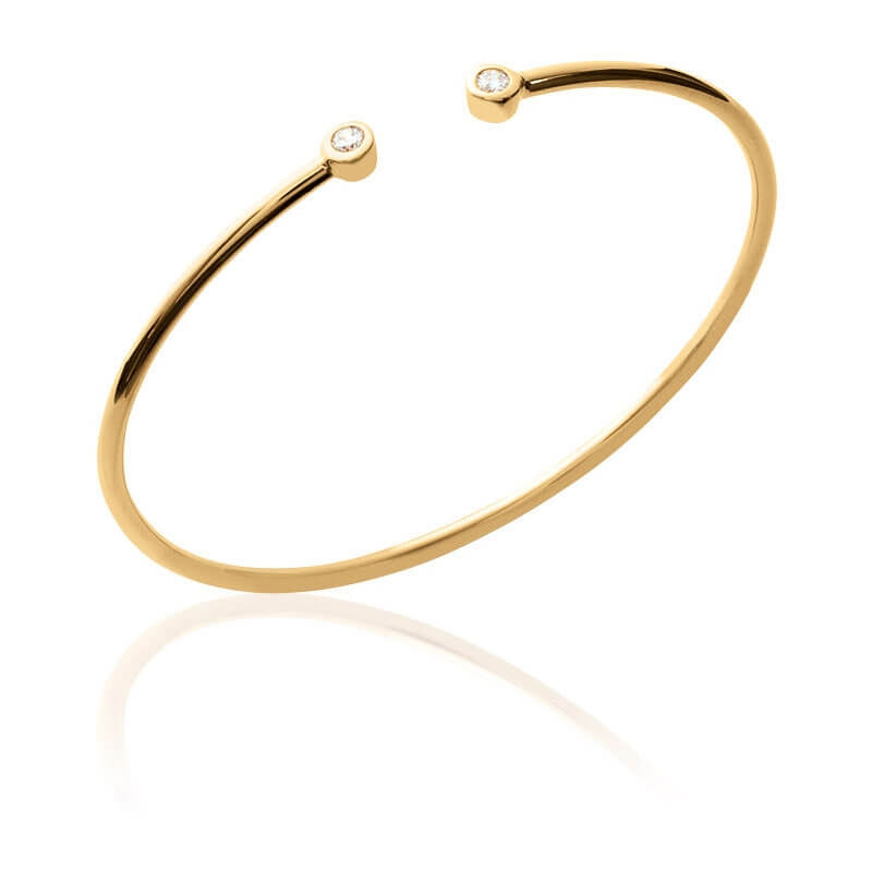 BRACELET  Plaqué or  - JONC - ZIRCONIA
