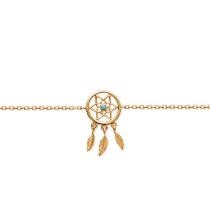 BRACELET Plaqué or - 16+2 - S. TURQUOISE - ATTRAPE REVES