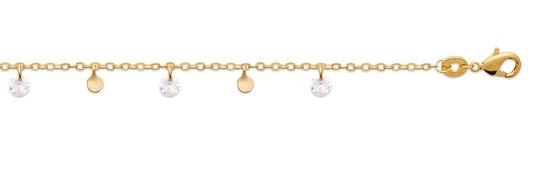 BRACELET Plaqué or - 16+2 - ZIRCONIA