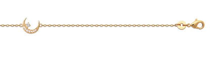 BRACELET Plaqué or - 16+2  - ZIRCONIA - LUNE