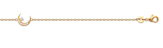 BRACELET Plaqué or - 16+2  - ZIRCONIA - LUNE