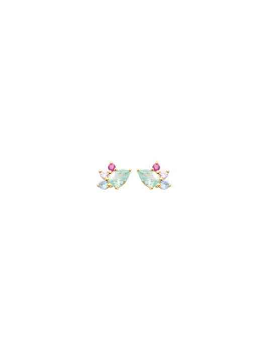 BOUCLES d'orilles  Plaqué or - ZIRCONIA MULTI