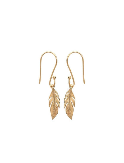 BOUCLES d'orilles  Plaqué or - PENDANTES - PLUME