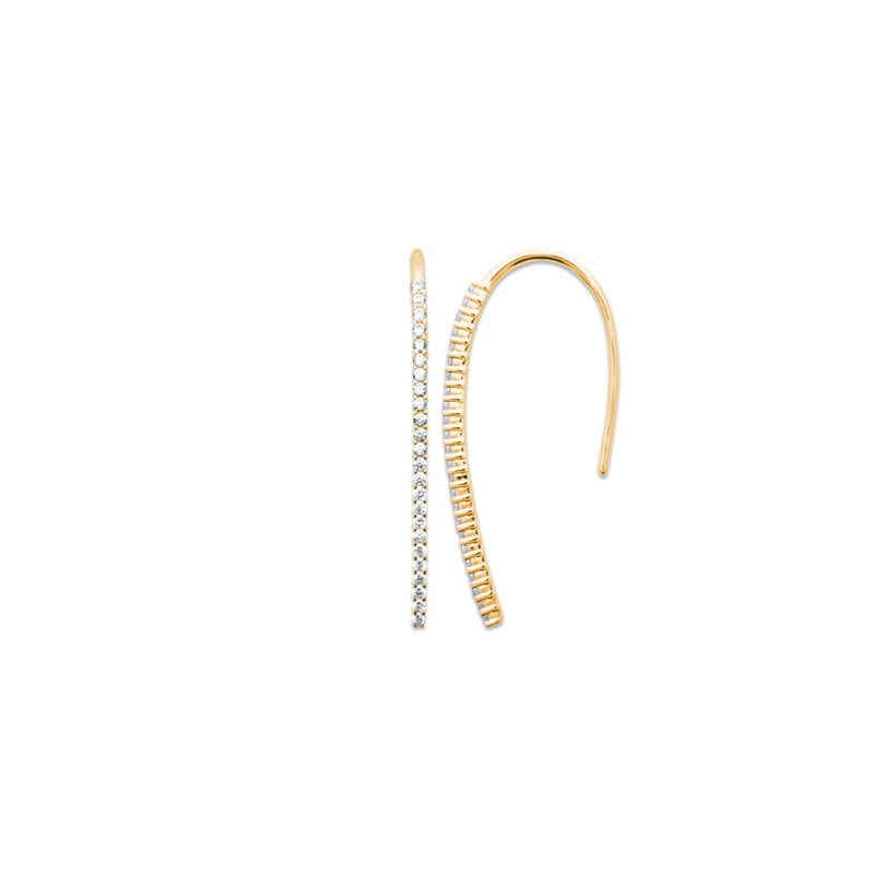 BOUCLE d'orilles  Plaqué or - ZIRCONIA - PENDANTE