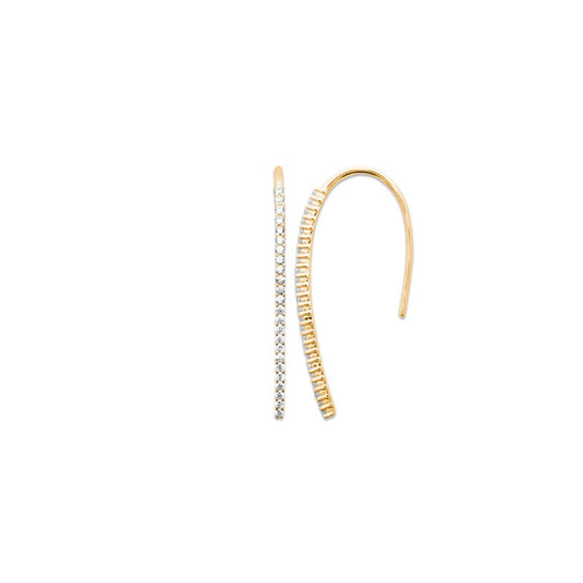 BOUCLE d'orilles  Plaqué or - ZIRCONIA - PENDANTE