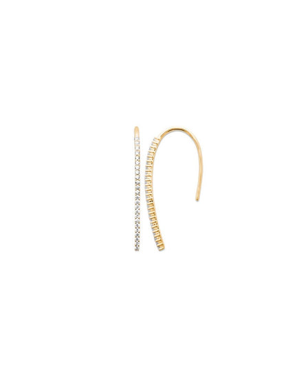 BOUCLE d'orilles  Plaqué or - ZIRCONIA - PENDANTE