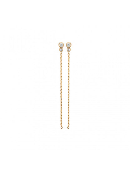 BOUCLES d'orilles  Plaqué or - ZIRCONIA - PENDANTES