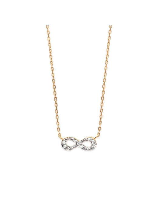 COLLIER Plaqué or - 40+2+3 - BICOLor - ZIRCONIA - INFINI