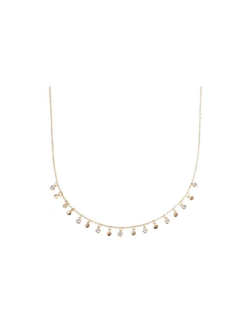 COLLIER Plaqué or - 40+2+3 - ZIRCONIA