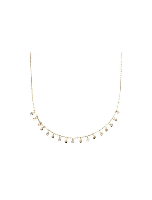 COLLIER Plaqué or - 40+2+3 - ZIRCONIA