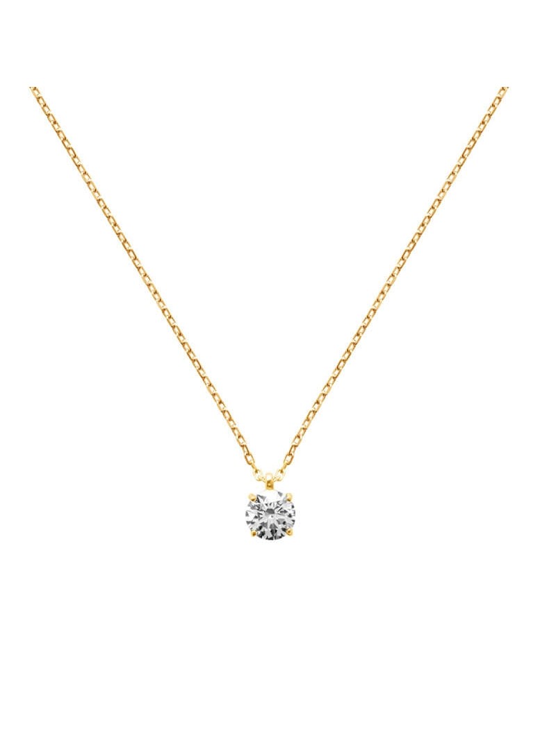 COLLIER Plaqué or - 38+2+2+3 - ZIRCONIA