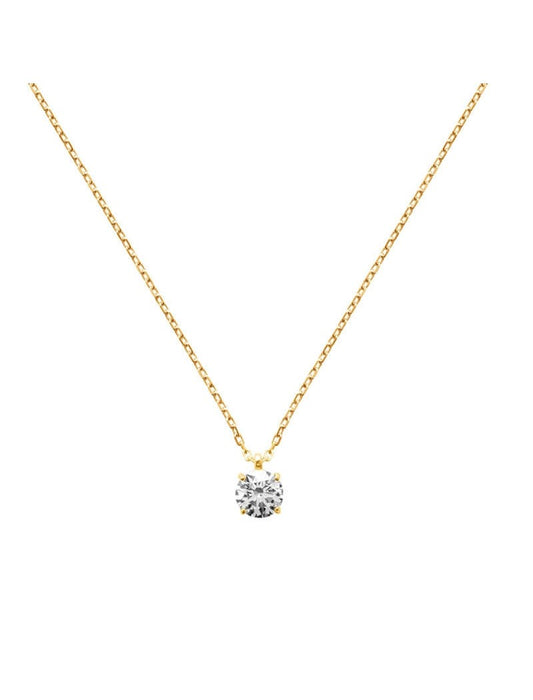 COLLIER Plaqué or - 38+2+2+3 - ZIRCONIA