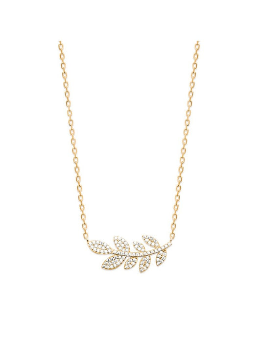 COLLIER Plaqué or - 40+2+3 - ZIRCONIA - BRANCHE