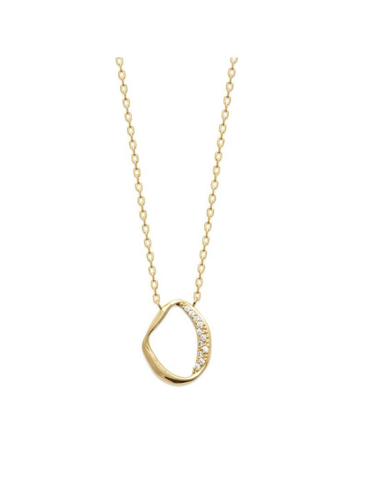 COLLIER Plaqué or - 40+2+3 - ZIRCONIA