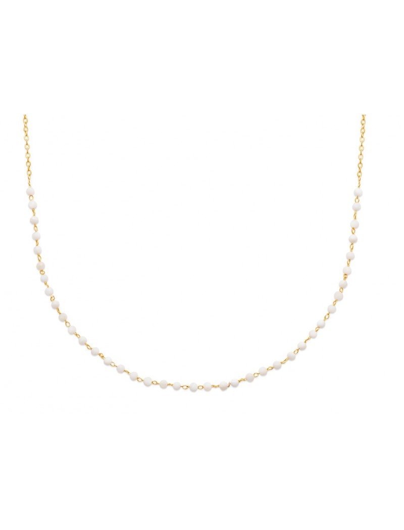 COLLIER Plaqué or - 40+5 - PIERRE DE LUNE