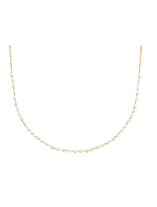 COLLIER Plaqué or - 40+5 - PIERRE DE LUNE