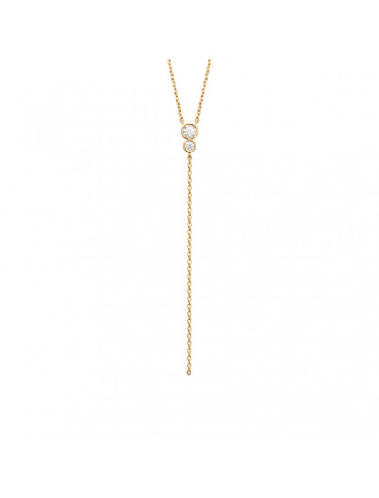COLLIER Plaqué or - 40+2+3 - ZIRCONIA