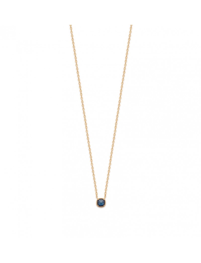 COLLIER Plaqué or - 40+2+3 - S. TOPAZE BLEUE