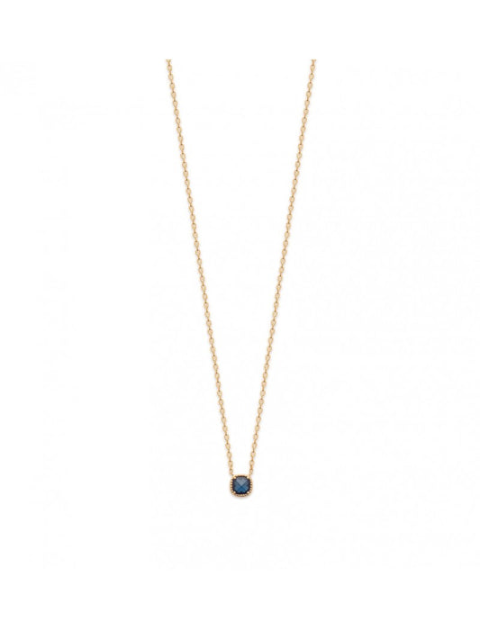COLLIER Plaqué or - 40+2+3 - S. TOPAZE BLEUE