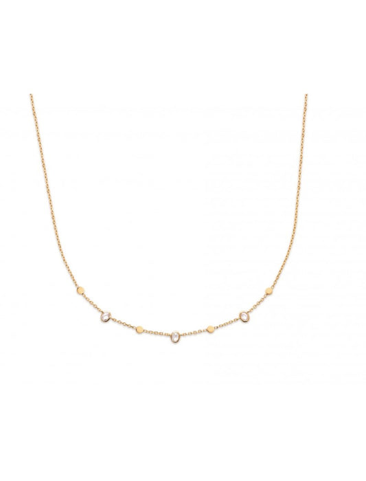 COLLIER Plaqué or - 40+2+3 - ZIRCONIA