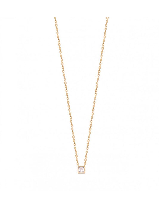 COLLIER Plaqué or - 40+2+3 - ZIRCONIA