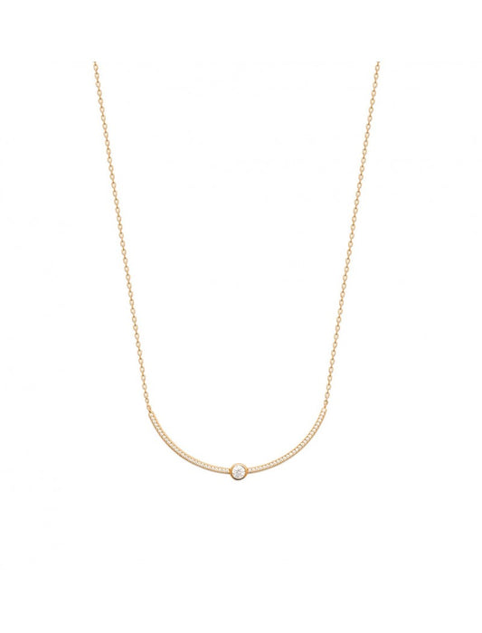 COLLIER Plaqué or - 40+2+3 - ZIRCONIA - SEMI-RIGIDE