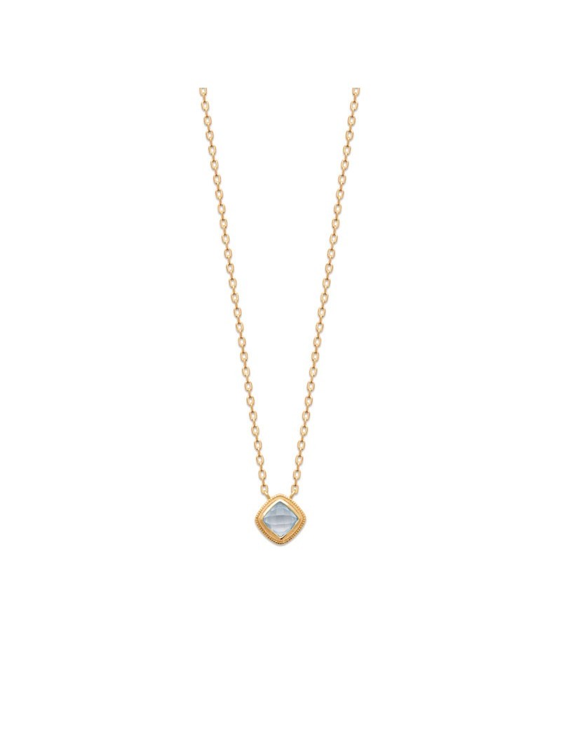 COLLIER40+3+2CM S. AIGUE-MARINE