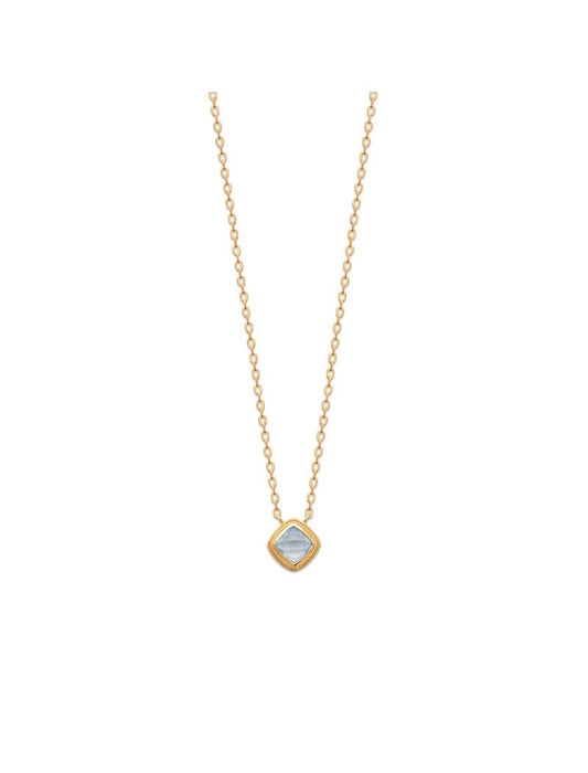 COLLIER40+3+2CM S. AIGUE-MARINE