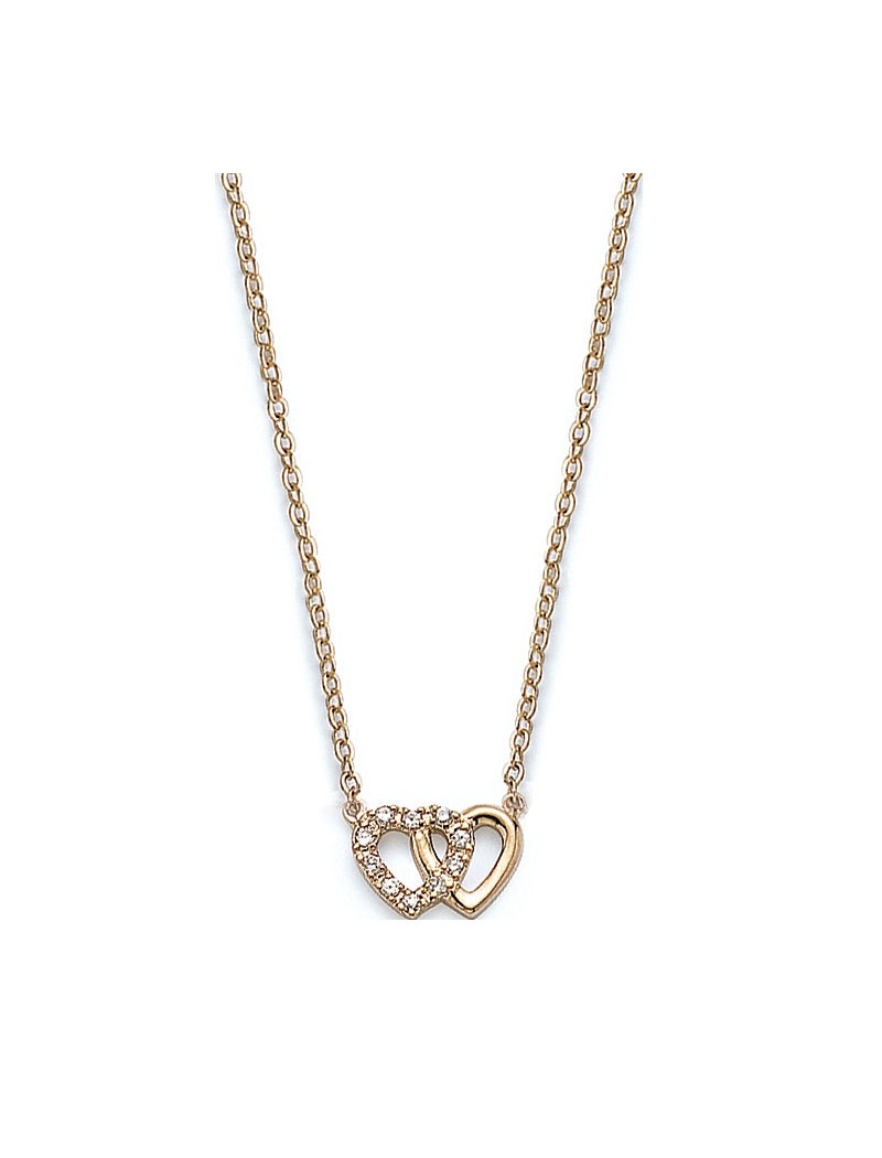 COLLIER Plaqué or - 40+2 - ZIRCONIA - COEUR